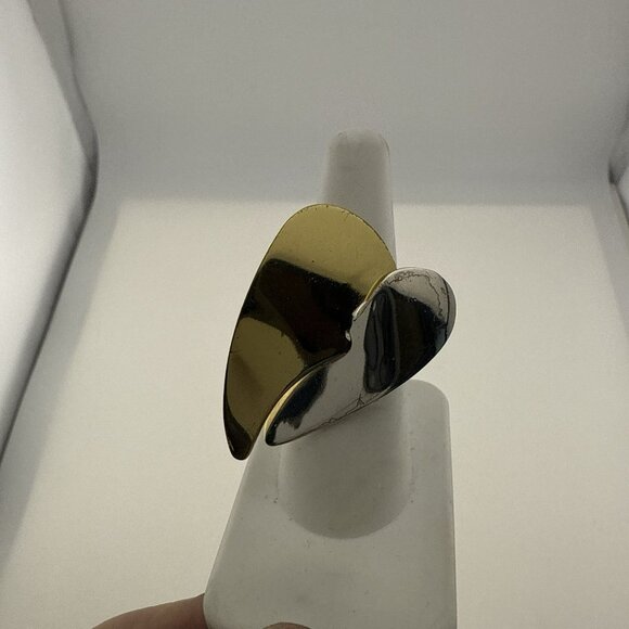 RLM Studio Ring Robert Lee Morris Sterling Silver Heart Brass Mixed Metal size 7 - Picture 3 of 14